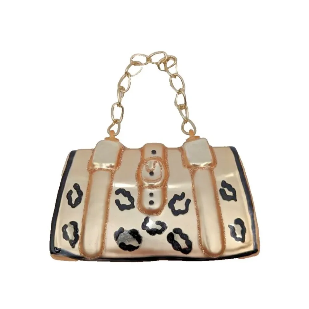Robert Stanley Christmas Ornament Animal Print Purse With‎ Chain Strap